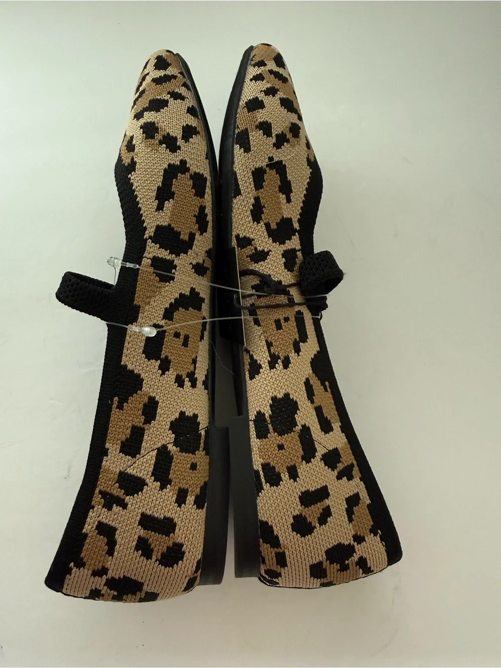 Rachel Zoe Leopard Print Mary Jane Flats in Black and Tan Modern